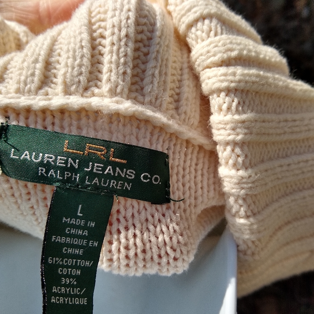 Ralph Lauren Cream Preppy Sweater Sz L - Picture 3 of 6